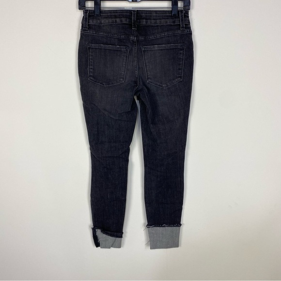 Maurices grey gray cuffed distressed denim jeans - Picture 2 of 4